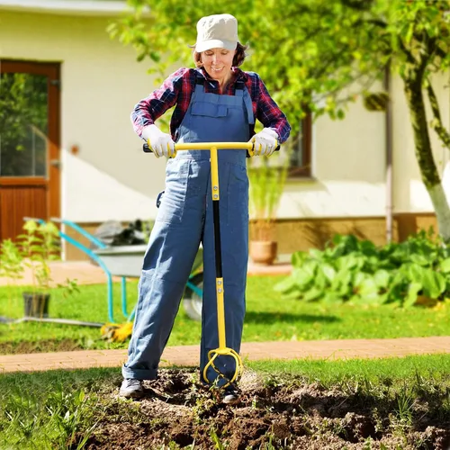Vista 6 de Altdorff Taladro manual para jardinería, cultivador manual de garra de jardín con mango ergomómico, cultivador de acero, aireador de césped