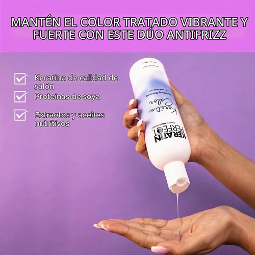Vista 4 de Keratin Perfect Champú alisador de color de queratina - 12oz