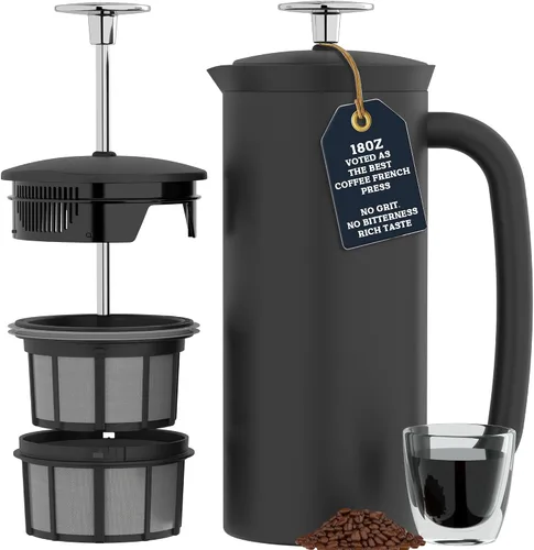 Vista 18 de ESPRO P7 Prensa francesa, 18 onzas, azul envejecimiento, cafetera de acero inoxidable Azul (Aegean Blue)