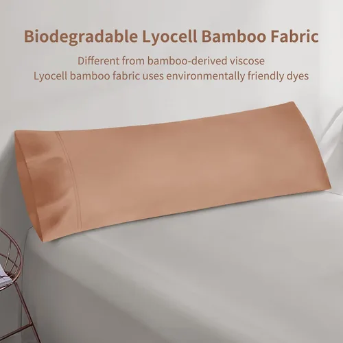 Vista 3 de Fittia Funda de almohada corporal de 20 x 54 pulgadas, funda de almohada corporal suave y sedosa con cierre de sobre, funda de almohada refrescante