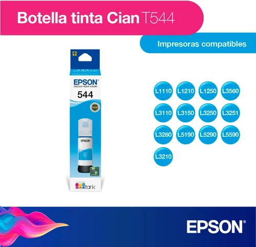 Vista 2 de Epson EcoTank T544 T544220 - Botella de tinta original cian