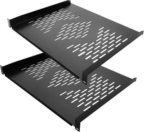 Vista 8 de RIVECO 2 piezas de estantes de rack de 1U, gabinete de 19" con montaje en bandeja de 1U ventilada en voladizo para montaje de estante de caja