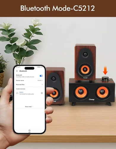 Vista 7 de 【Actualización 2026】 Altavoces de computadora USB 2.1 con subwoofer, altavoces de PC de 3.5mm/USB con subwoofer, modos PC/entrada