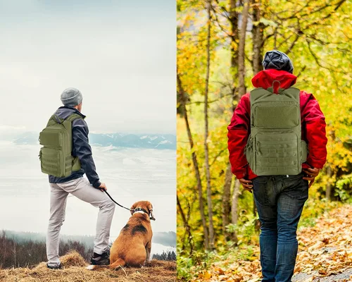 Vista 7 de FRTKK Mochila táctica de hidratación ligera con aislamiento para agua, mochila de hidratación Molle para senderismo, correr, ciclismo, escalada