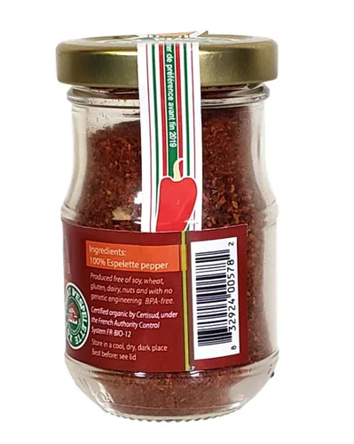 Vista 4 de Matiz Piment d'Espelette Pepper de Francia vasca 1.58 onzas Tradicional