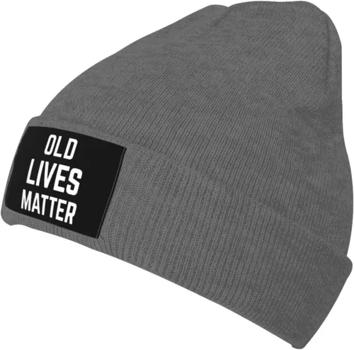 Vista 10 de Old Lives Matter Autumn and Winter Adult Warm and Cold Protection Elastic Soft Knitted Hat