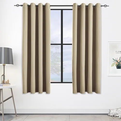 Vista 64 de Cortinas opacas para dormitorio, con aislamiento térmico y bloqueo de luz, para oscurecer la habitación, cortinas con ojales sólidos para ventana