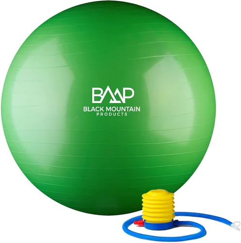 Vista 11 de Black Mountain Products Bola de yoga de estabilidad para ejercicio, bomba de pie, tapón de bola, extractor de enchufe, capacidad de peso estática
