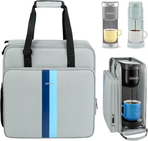 Vista 10 de LEFOR·Z Bolsa de viaje para cafetera, compatible con Keurig K-Mini, funda de transporte para cafetera de una sola porción compatible con K-Mini Plus