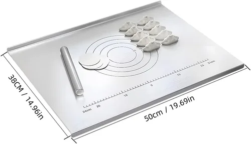 Vista 2 de Tabla de cortar de acero inoxidable 316, tabla de cortar, tablas de cortar para cocina, tabla de cortar grande para cortar carne, verduras, frutas