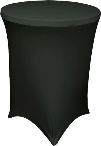 Vista 13 de LA Linen Mantel elástico ajustable de elastano para cóctel, 36 pulgadas, color negro