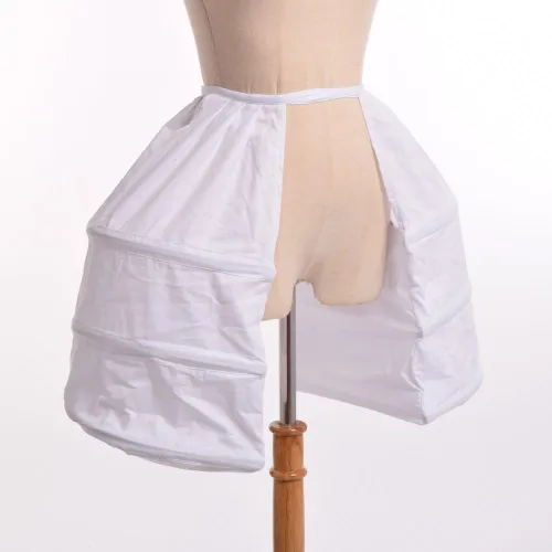 Vista 3 de Blessume Vestido victoriano doble alforja enaguas, blanco, talla única, Blanco