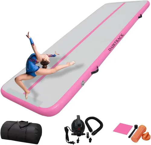 Vista 8 de DAIRTRACK Colchoneta inflable de gimnasia de 10/13/16/20 pies para uso doméstico/gimnasio/entrenamiento/animadora/yoga/agua