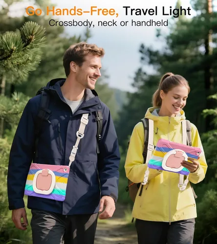 Vista 7 de BATYUE Funda para iPad de 9ª, 8ª y 7ª generación (funda resistente para iPad de 10.2 pulgadas 2021/2020/2019) con protector de pantalla, soporte
