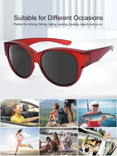 Vista 6 de Gafas de sol polarizadas para mujeres y hombres, de gran tamaño, para conducir, pescar