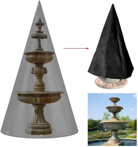 Vista 4 de Funda para fuente de agua al aire libre para invierno, impermeable, resistente, 600D, protector de muebles de patio, accesorios anticongelantes