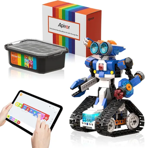 Vista 11 de Apitor STEM Robot Toy 6 en 1 Kit de construcción de robot para niños de 8 a 12 años, aplicación de control remoto, juguetes de codificación STEM