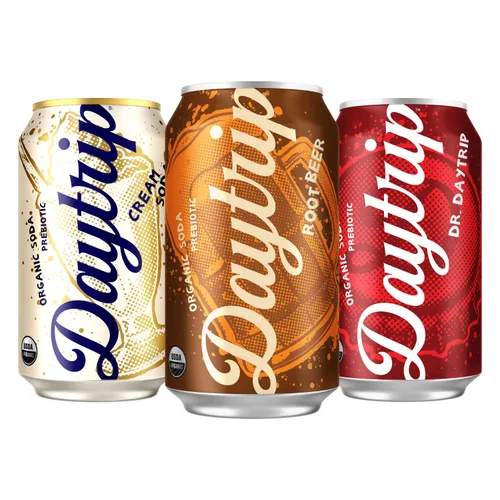 Vista 12 de Daytrip Soda prebiótica espumosa orgánica, soda baja en azúcar y alternativa de soda saludable baja en calorías, bebida prebiótica para la salud