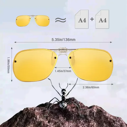 Vista 5 de TERAISE Gafas de sol con clip abatibles polarizadas HD unisex para exteriores conducción UV400