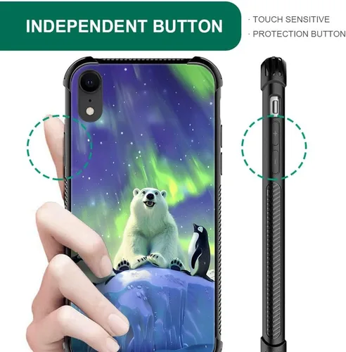 Vista 165 de Funda compatible con iPhone XR, diseño de elefantes africanos para niñas, diseño de patrón a prueba de golpes, antiarañazos, carcasa trasera