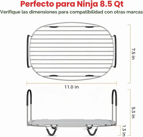 Vista 6 de Goldlion Estante de vapor y asado para Ninja PossibleCooker PRO, PLUS y PRO Acero inoxidable, ideal para cocinar al vapor y asar, los pies