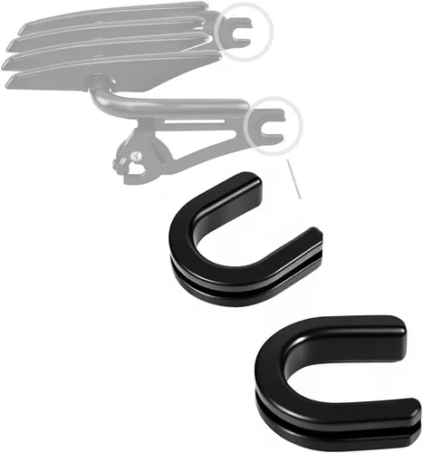 Vista 5 de Soporte de montaje de placa lateral para motocicleta, soporte de montaje para barra Sissy Bar compatible con Harley Touring 1983-2024, negro (2)