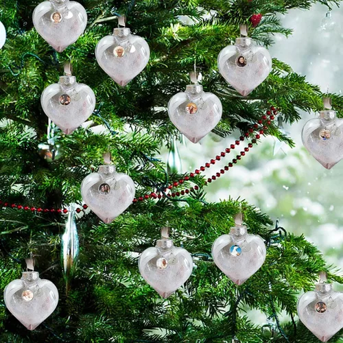 Vista 4 de Adornos de bola personalizados, árbol colgante de bola de fotos personalizada, bolas de decoración de Navidad, bola de adornos rellenables de plumas