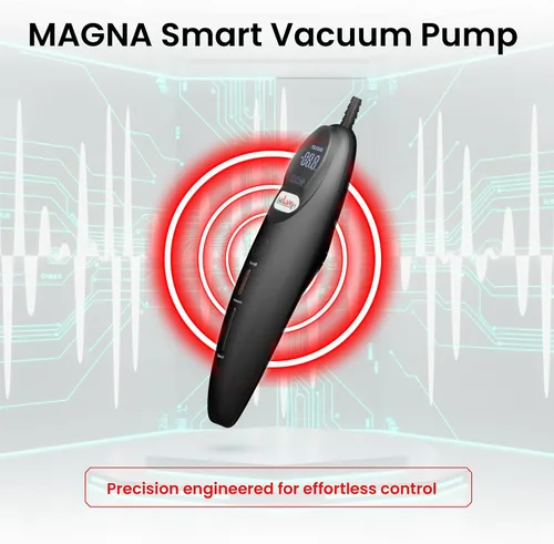 Vista 10 de LeLuv Magna LCD Controlador de bomba de vacío portátil inteligente USB recargable Modos programables o manuales - Silicona negra lisa