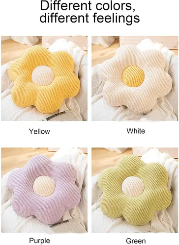 Vista 6 de HANDKEI Almohada transpirable con forma de flor, cojín para silla, cojín de suelo de flores, decoración encantadora de habitación, almohada cómoda