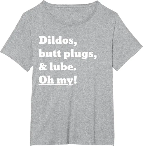 Vista 51 de Consoladores, tapones para los glúteos y lubricante. Camiseta Oh My! Azul bebé