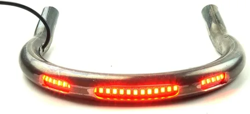Vista 7 de Asiento Trasero Retro para Motocicleta Café Racer Marco Aro Brat Plano Bucle Tres Agujeros para Lámparas con Tira LED Señal de Giro Luz de Freno