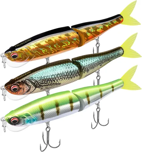 Vista 21 de TRUSCEND Swimmax - Señuelos de pesca realistas para agua salada y agua dulce, para trucha lucioperca, lucio, salmón azul, cebo, pesca de lubina