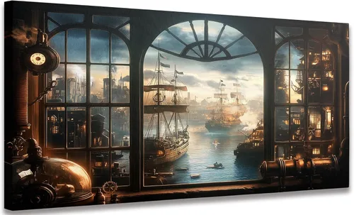 Vista 7 de Arte de pared mecánico floral para mujer, arte de pared de metal steampunk, retrato de diosa de diosa, impresión en lienzo vintage, escultura