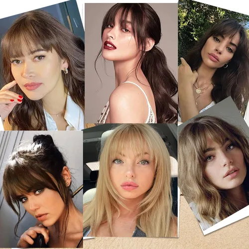 Vista 6 de Flequillo con clip, 100% cabello humano real, extensiones de cabello con clip, flecos con sienes para mujer, flequillo curvado, uso diario