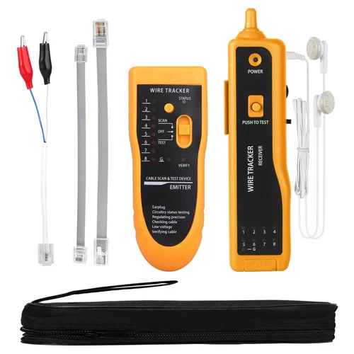 Vista 10 de Rastreador de Cables Probador de Cables de Red Ethernet RJ45 RJ11 - Rastreador de Tonos de Alambre CAT5 CAT6 Probador de Continuidad - Kit