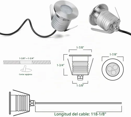 Vista 8 de luces subacuáticas de la piscina de 3W LED, luz del estanque IP68 12V Iluminación azul.