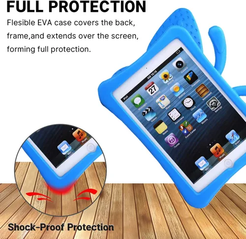 Vista 5 de Simicoo Funda de mariposa 3D para iPad 10.2 9 8 7 niños con soporte Lite de espuma EVA a prueba de golpes resistente funda para tableta para niñas