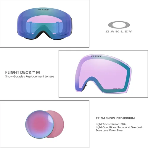Vista 3 de Oakley Flight Deck Medium Ski Goggles REPLACEMENT LENSES OO7064 For Men For Women+ Bundle Microfiber Pouch