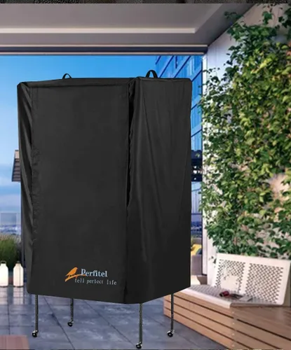 Vista 7 de Funda universal para jaula de pájaros, color negro, para buenas