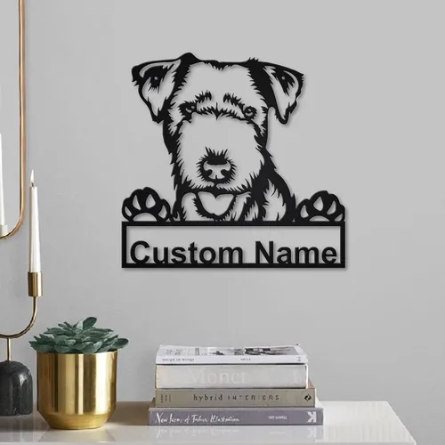 Vista 31 de Letrero de madera personalizado de perro Airedale Terrier Letrero de madera personalizado Airedale Terrier Airedale Terrier divertido Regalo