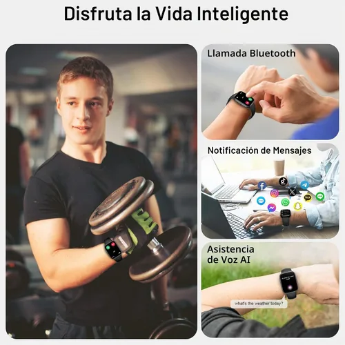 Vista 2 de Smart Watch with Call/Dial, Bluetooth Call, 1.75" HD Fitness Tracker, Black