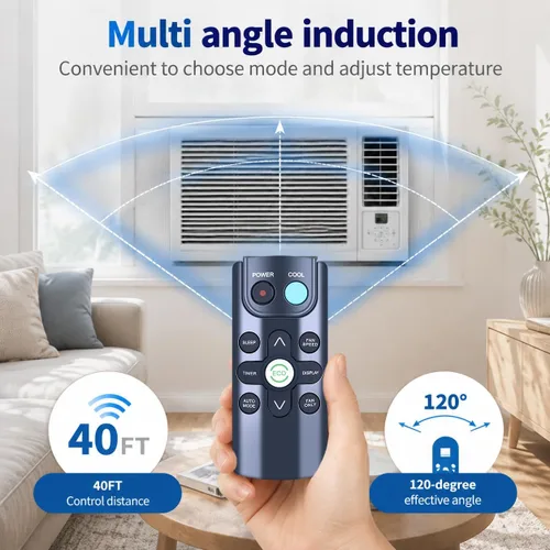 Vista 5 de ZWP 210901707 Control remoto de repuesto para aire acondicionado de ventana TCL W5W31-B W5W3M-B W5W3M-3 W6W32-B W8W91-B W10W91-B TAW05CRB19
