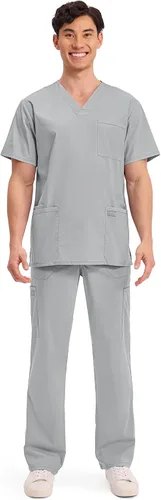 Vista 27 de Cherokee WW Professionals WW695 - Camisa de uniforme sanitario para hombre, con cuello en V