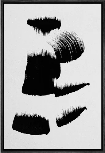 Vista 12 de SIGNWIN - Lienzo enmarcado para pared, patrón de anillo circular en negro, gris y blanco, formas abstractas, ilustraciones, arte moderno