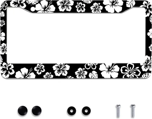 Vista 12 de Personaliza los hermosos marcos de matrícula de flor de cerezo, marco de matrícula floral para automóvil, accesorios universales de aluminio