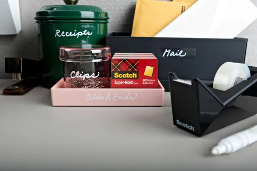 Vista 3 de Scotch Dispensador de cinta adhesiva Super-Hold Tape, dispensador negro, 1 pulgada de núcleo, 12 paquetes (700K10C18BLK)