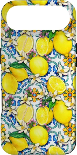 Vista 27 de Citrus Fruit Lemons Blue Tile Gardencore Farmcore Pattern Case for iPhone 17
