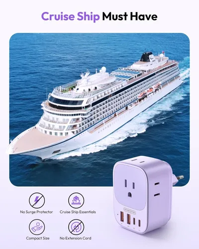 Vista 9 de NTONPOWER Adaptador de enchufe de viaje europeo, enchufe plegable tipo C