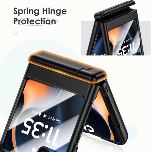 Vista 6 de Maxdara Funda magnética para Motorola Razr 2025/2024, con soporte oculto, compatible con MagSafe, protector de pantalla integrado, protección