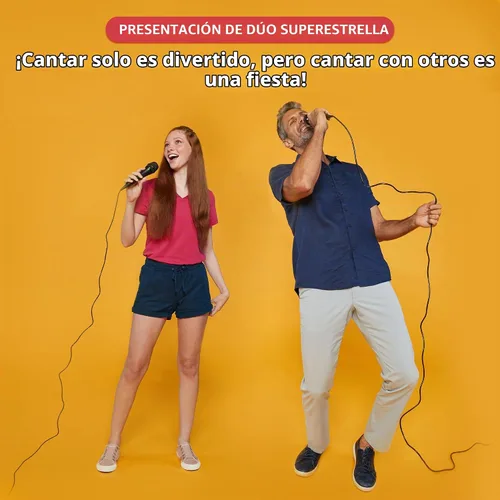 Vista 4 de Máquina de Cantar Micrófono con Cable para Karaoke, (Rosa) - Micrófono Vocal Dinámico Unidireccional - Micrófono de Enchufe para Máquina de Karaoke